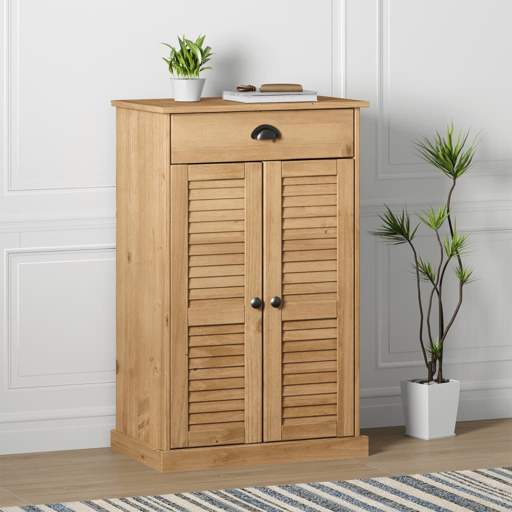 vidaXL Shoe Cabinet Shoe Storage Organizer with Doors VIGO Solid Wood Pine-0