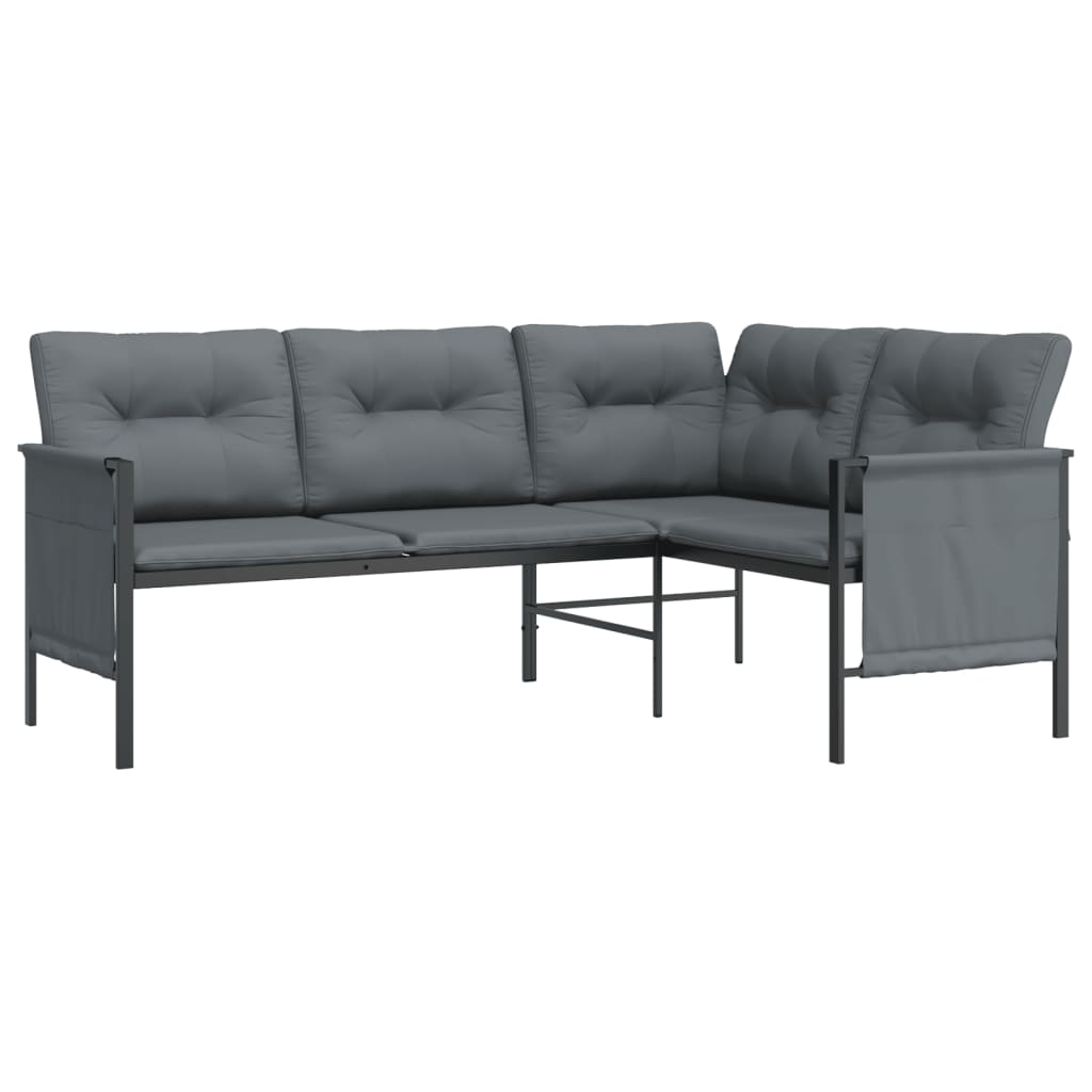NNEVL 2 Piece Garden Dining Set Anthracite Steel