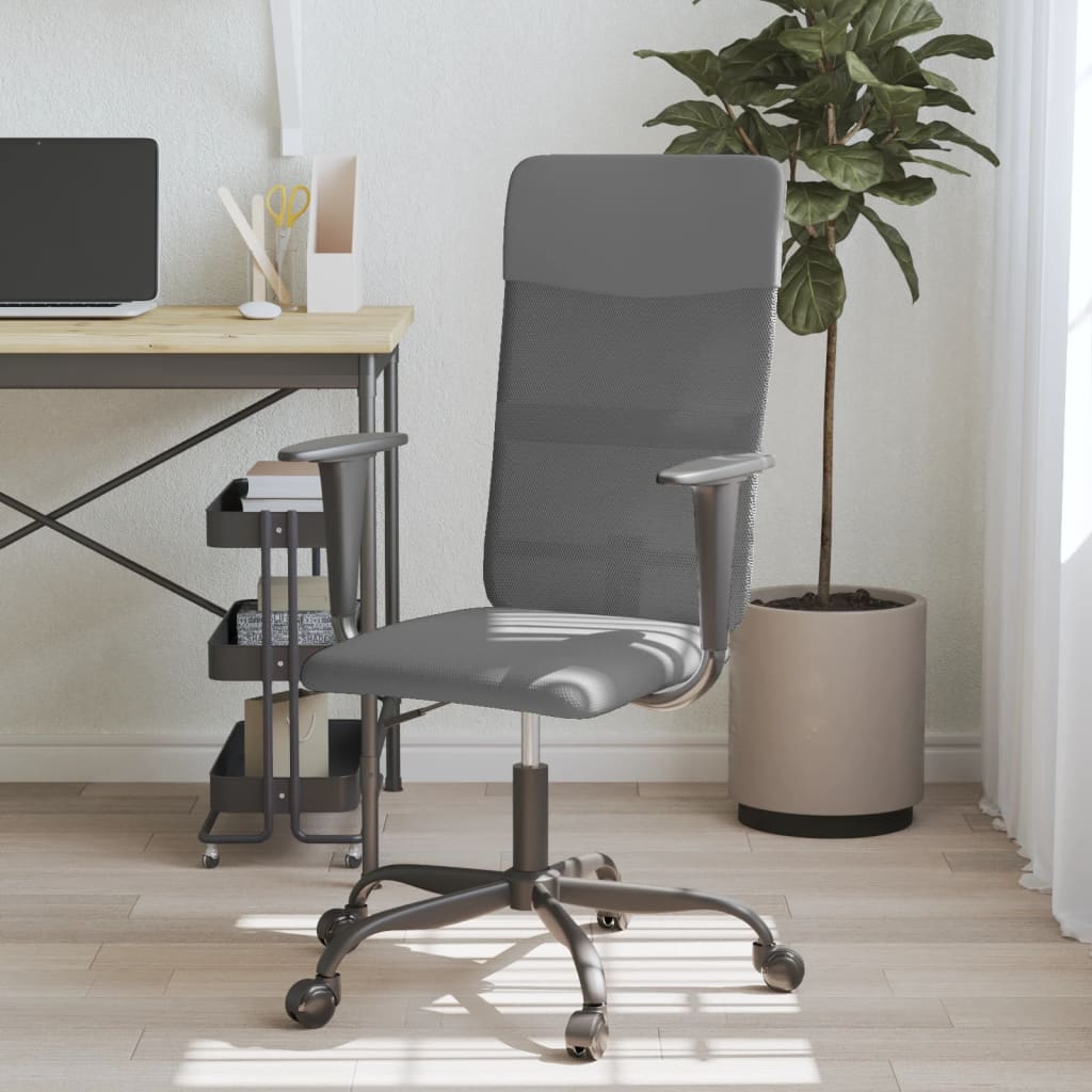 vidaXL Office Chair Office Computer Desk Chair Mesh Fabric and Faux Leather