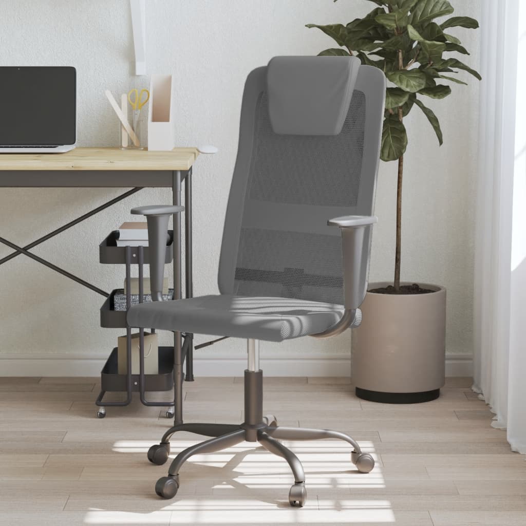 vidaXL Office Chair Office Computer Desk Chair Mesh Fabric and Faux Leather