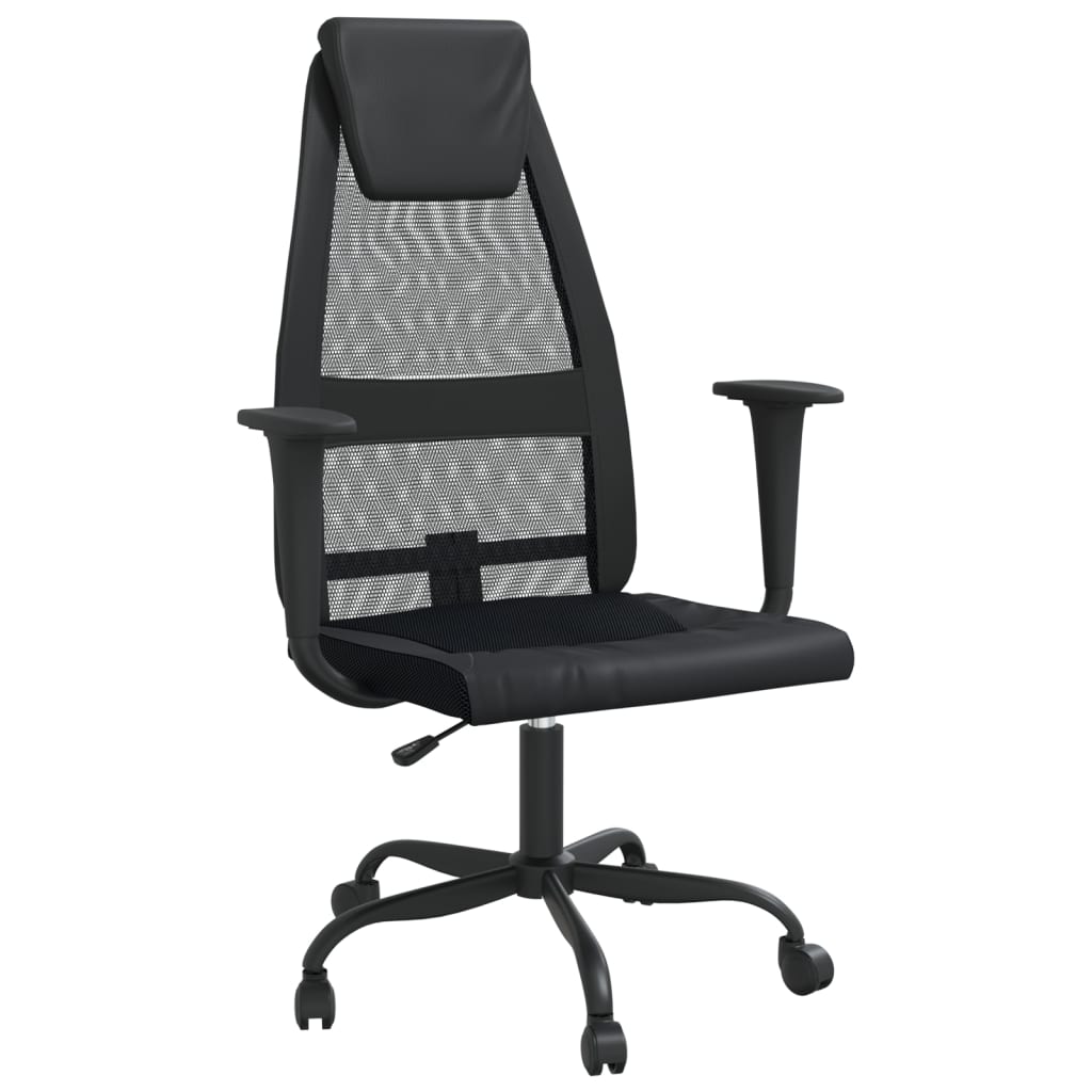 vidaXL Office Chair Rolling Computer Desk Chair Mesh Fabric and Faux Leather