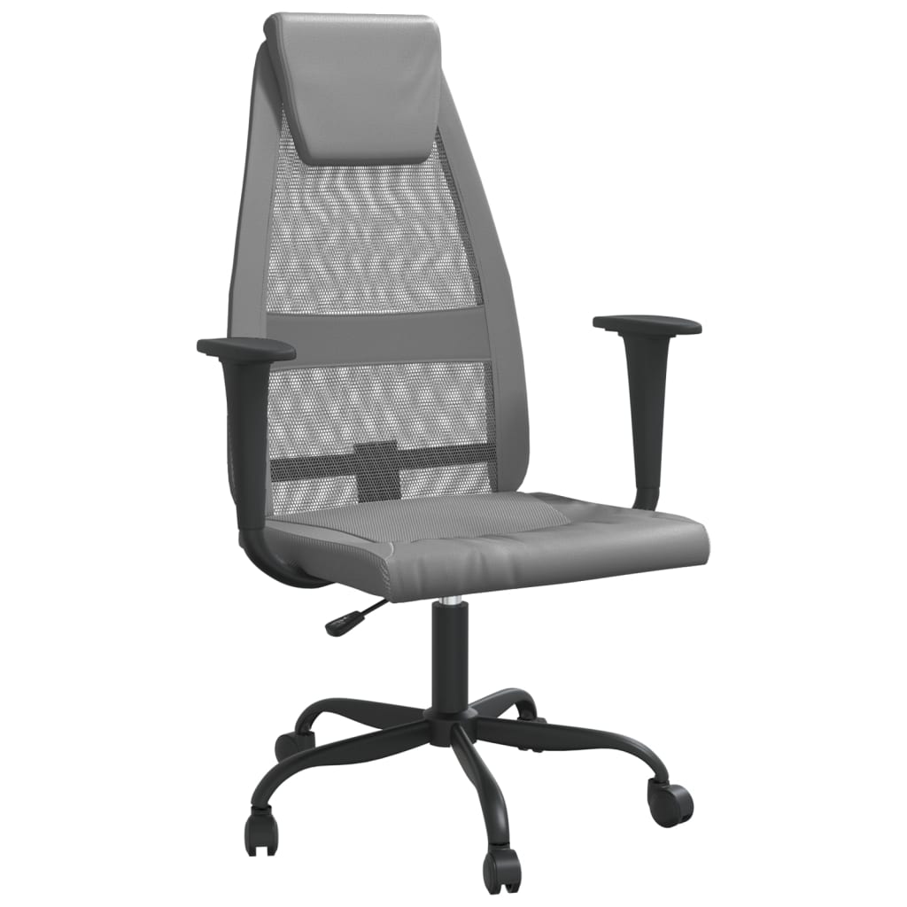 vidaXL Office Chair Rolling Computer Desk Chair Mesh Fabric and Faux Leather