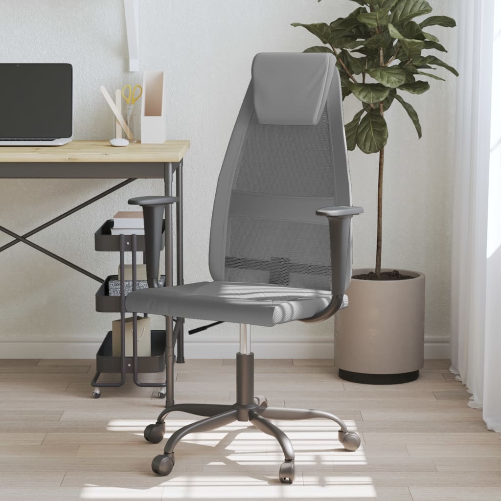 vidaXL Office Chair Rolling Computer Desk Chair Mesh Fabric and Faux Leather