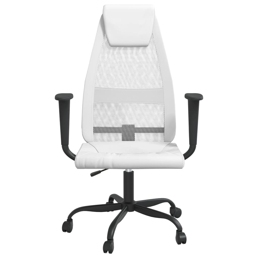 vidaXL Office Chair Rolling Computer Desk Chair Mesh Fabric and Faux Leather