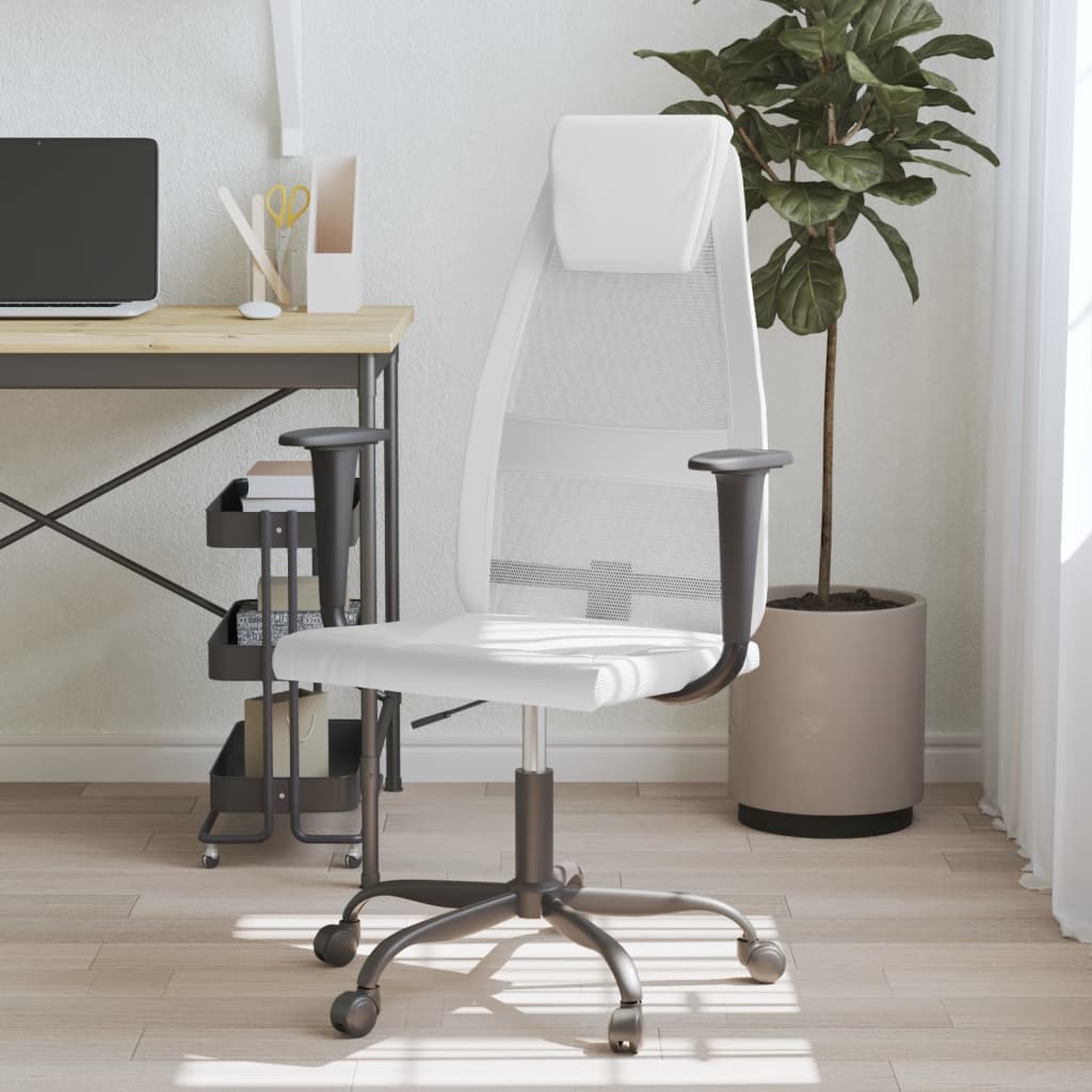 vidaXL Office Chair Rolling Computer Desk Chair Mesh Fabric and Faux Leather