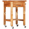 vidaXL Kitchen Cart Wooden Rolling Kitchen Trolley Stand Solid Wood Acacia-0