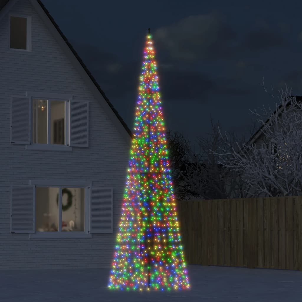 vidaXL Christmas Tree Light on Flagpole Outdoor Decoration Holiday Ornament-2