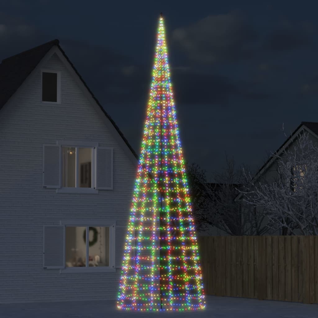 vidaXL Christmas Tree Light on Flagpole Outdoor Decoration Holiday Ornament-9