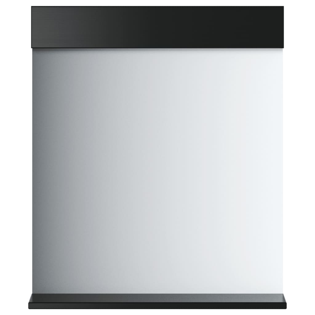 vidaXL Bathroom Mirror with Shelf Storage Wall Vanity Mirror BERG Solid Wood
