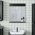 vidaXL Bathroom Mirror with Shelf Storage Wall Vanity Mirror BERG Solid Wood