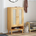 vidaXL Shoe Cabinet Accent Storage Organizer SENJA Rattan Look Solid Wood-1