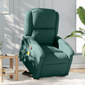 vidaXL Stand up Massage Recliner Chair Dark Green Velvet-0