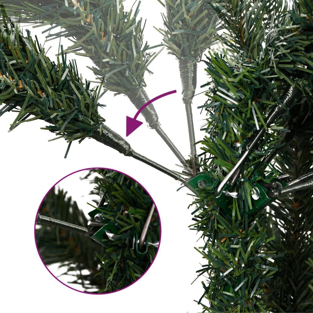 vidaXL Artificial Hinged Christmas Tree 300 LEDs 70.9"-3