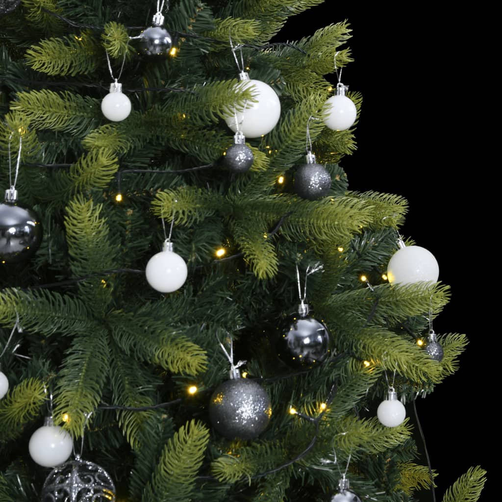 vidaXL Artificial Hinged Christmas Tree 150 LEDs & Ball Set 59.1"