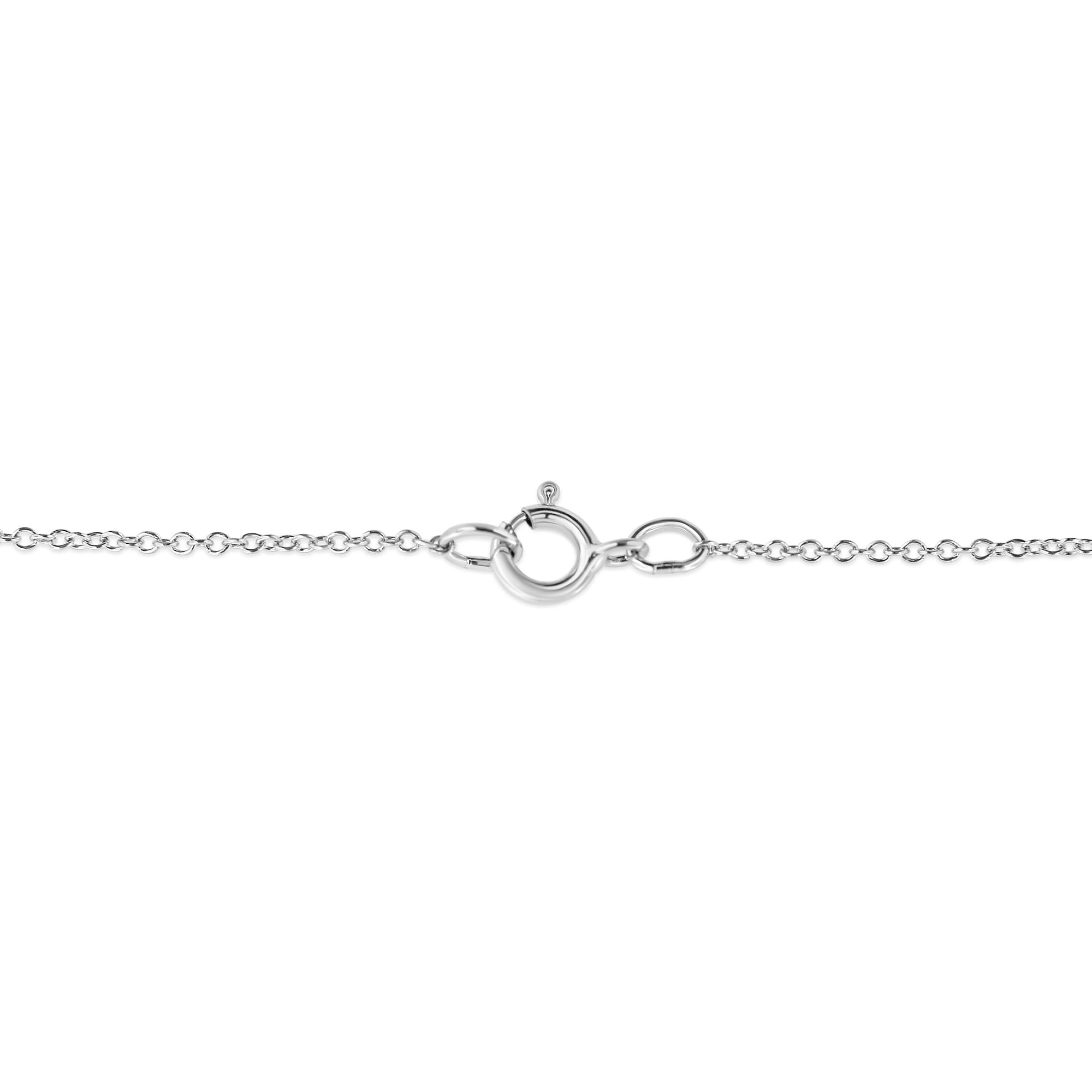 .925 Sterling Silver Pave-Set Diamond Accent Double Curve 18" Pendant Necklace (I-J Color, I1-I2 Clarity)