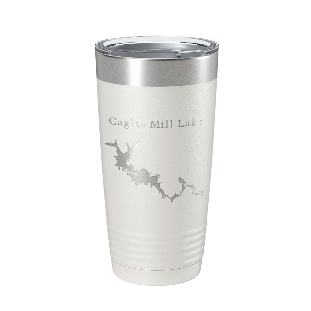 Cagles Mill Lake Map Tumbler Travel Mug Insulated Laser Engraved Coffee Cup Indiana 20 oz