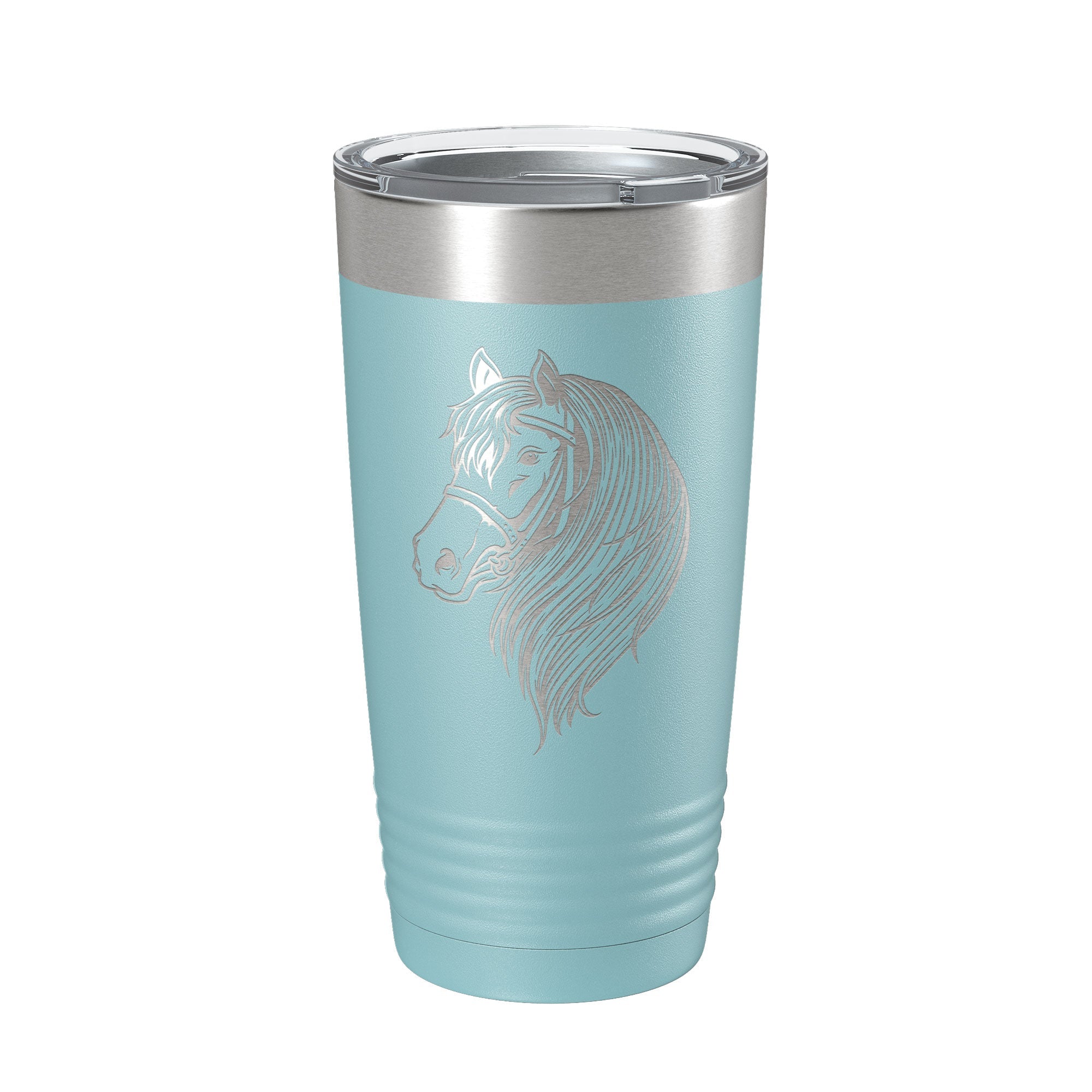 Horse Face Tumbler Horseback Rider Travel Mug Equestrian Gift Insulated Laser Engraved Coffee Cup Horse Lover Farmer 20 oz