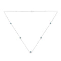 Sterling Silver Treated Blue Color Diamond Station Necklace (1/2 cttw, Blue Color, I2-I3 Clarity)