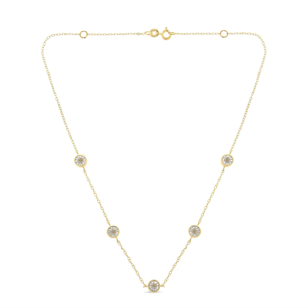 Sterling Silver Diamond Station Necklace (1/2 cttw, K-L Color, I2-I3 Clarity)