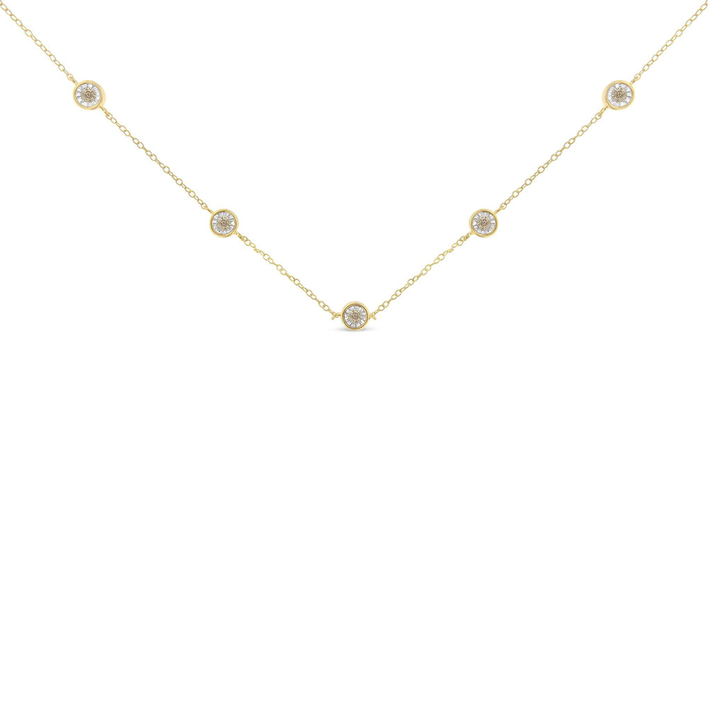 Sterling Silver Diamond Station Necklace (1/2 cttw, K-L Color, I2-I3 Clarity)