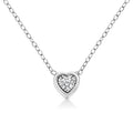 10K White Gold 1/10 Cttw Miracle Set Round-Cut Diamond 18" Pendant Necklace - Choice of Shape