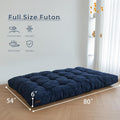 6-Inch Full-Size Futon Mattress Navy Tufted Shredded Foam