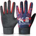 Cricket & Baseball Batting Gloves for Men & Kids | Anti-Slip Leather Palm Grip | Durable, Lightweight & Breathable Sports Gloves | Comfortable Fit for Training & Match Play (Blue)