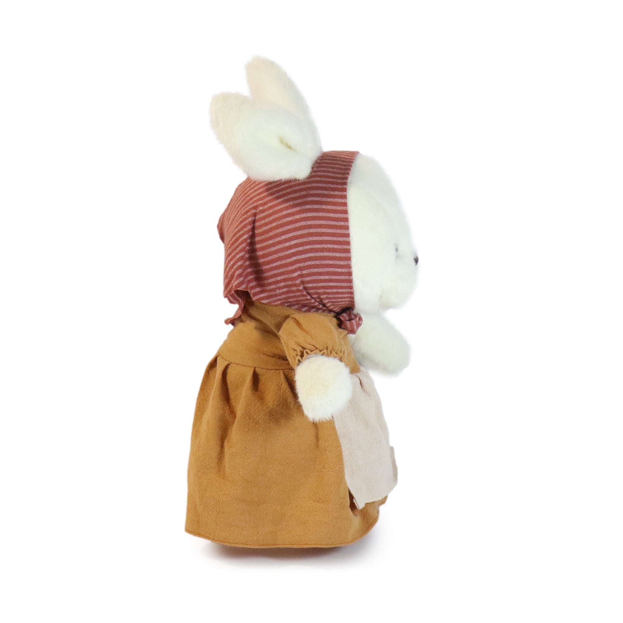 11-inch White Merry Rabbit with Brown Dress
