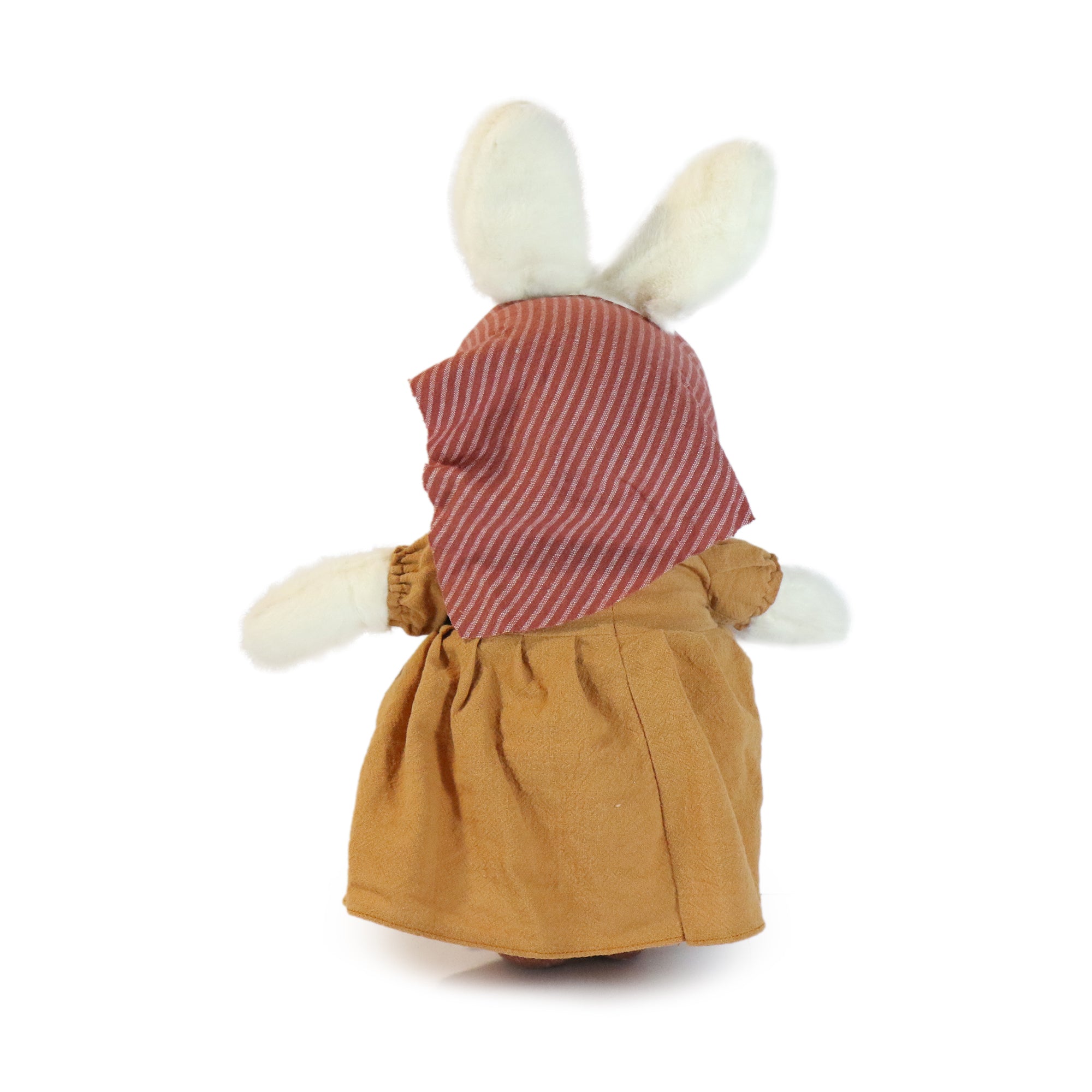 11-inch White Merry Rabbit with Brown Dress