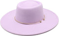 Round Radiant Widebrim Fedora Hats- purple