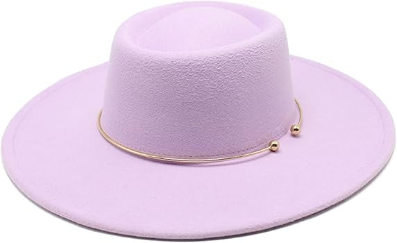 Round Radiant Widebrim Fedora Hats- purple