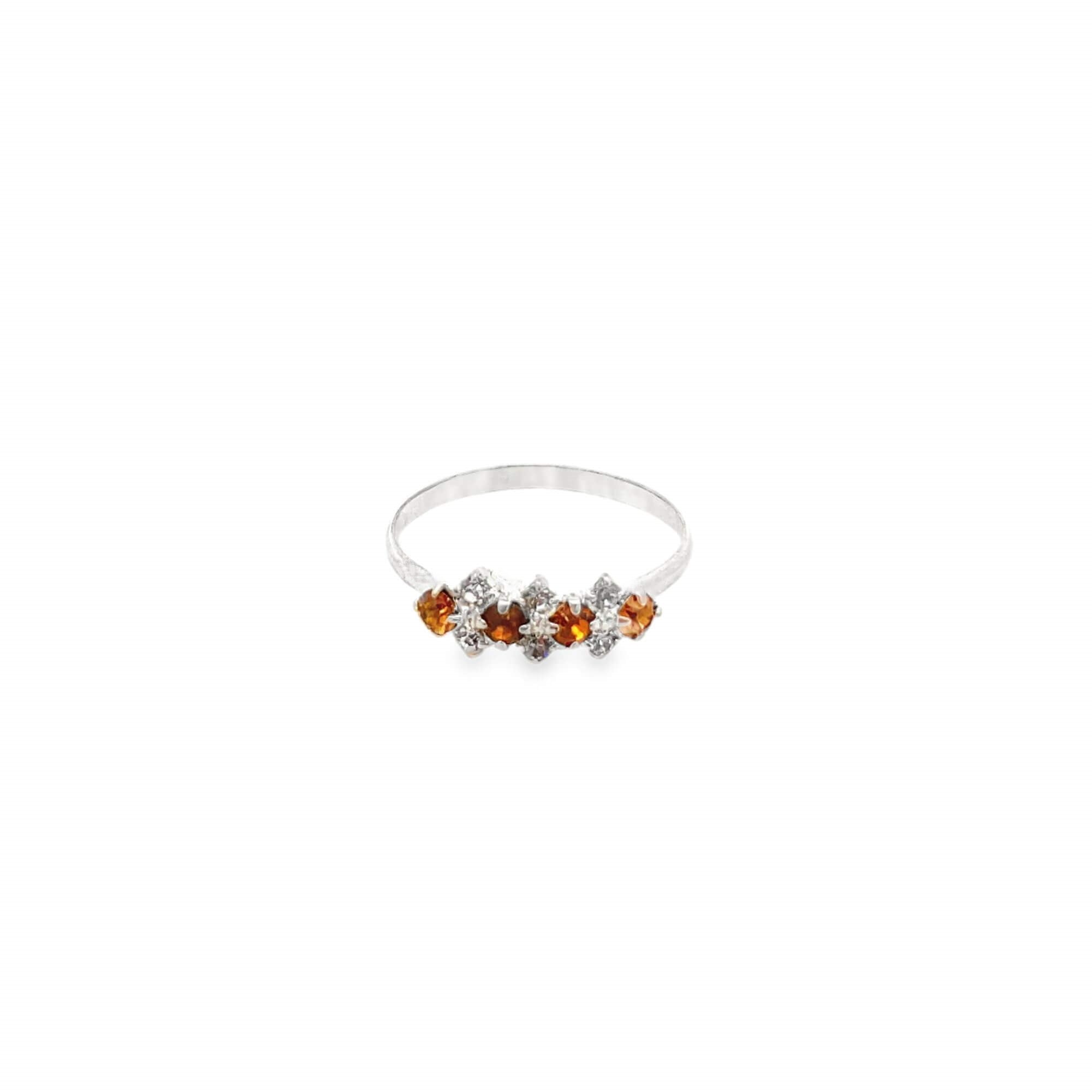 Thin CZ Basket Green Stone Ring-0