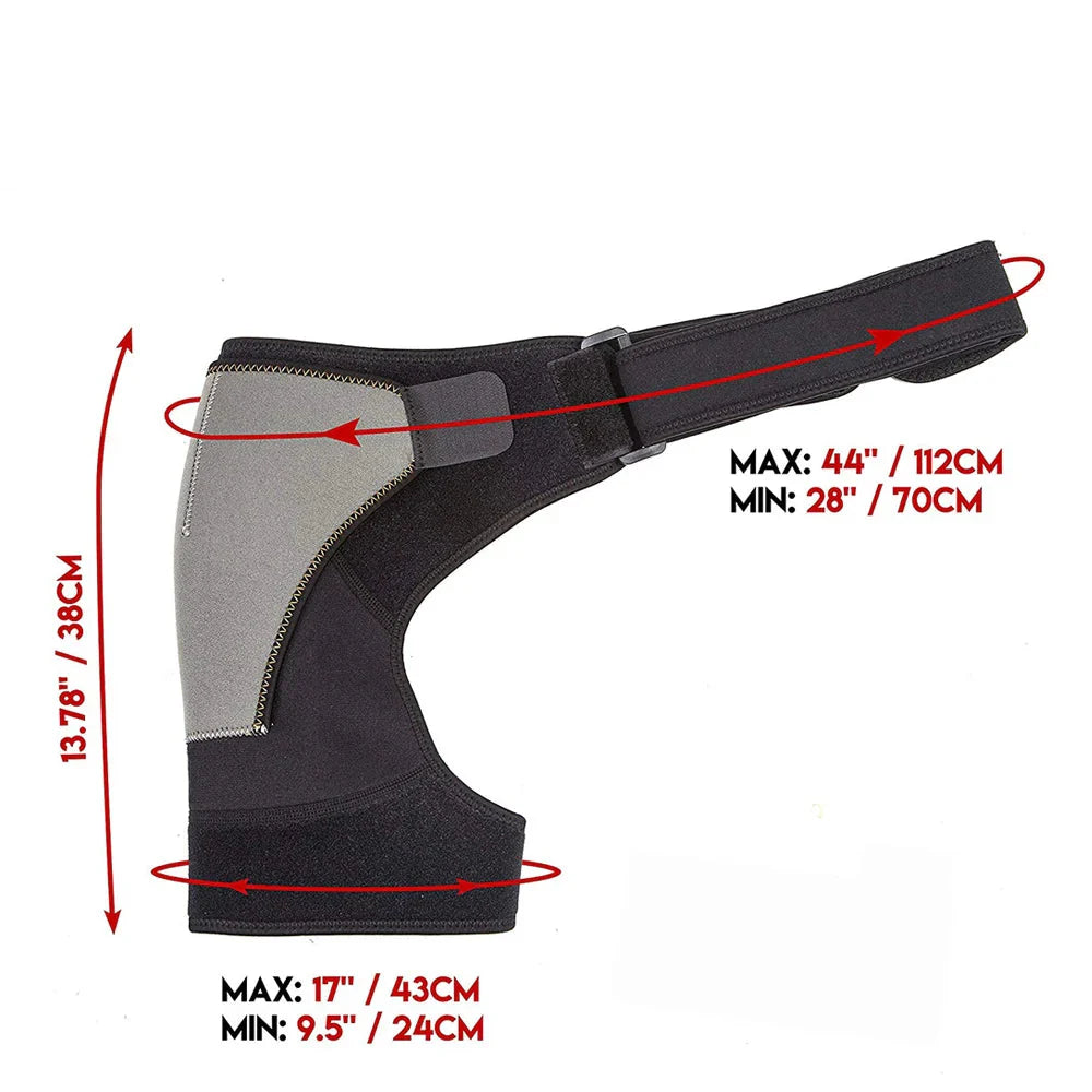 NNEOBA Adjustable Neoprene Shoulder Support Brace Compression Strap Black