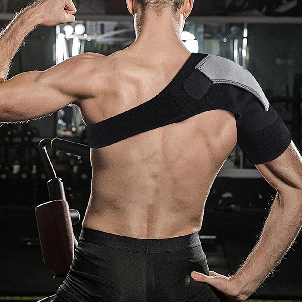 NNEOBA Adjustable Neoprene Shoulder Support Brace Compression Strap Black