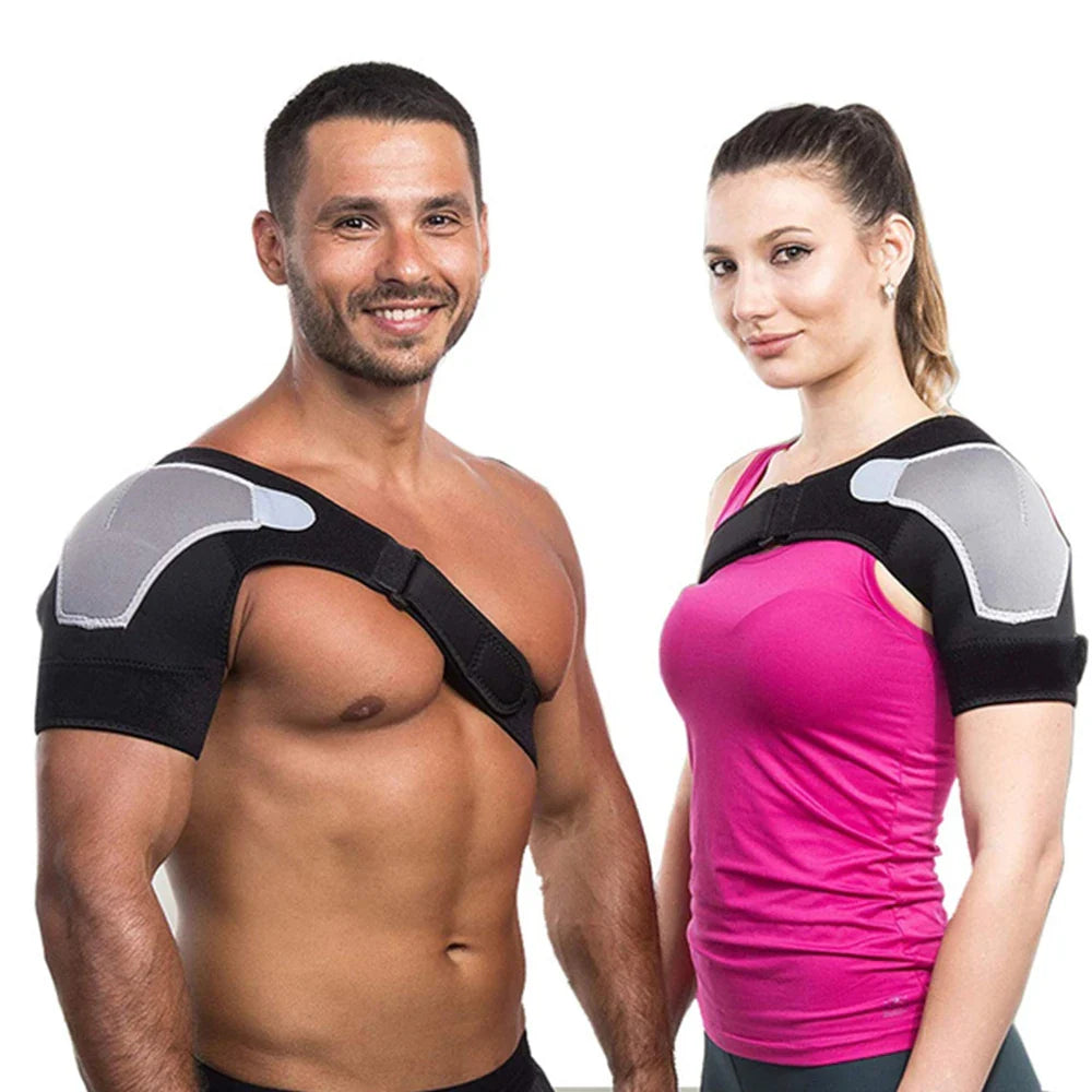 NNEOBA Adjustable Neoprene Shoulder Support Brace Compression Strap Black