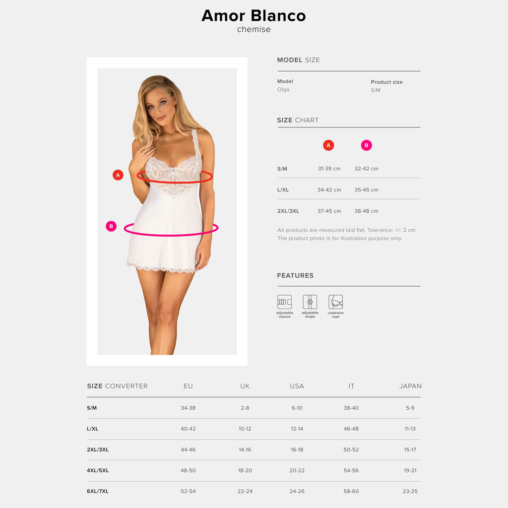 Chemise & String Panty Obsessive Amor Blanco