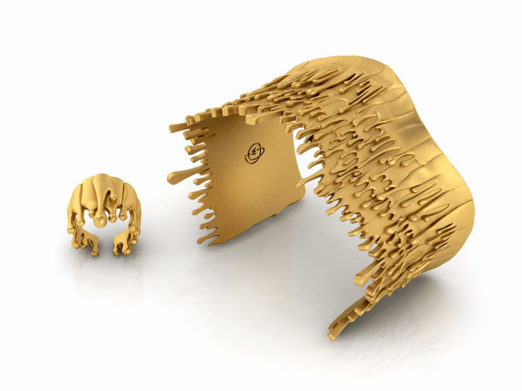 Antonio Wehrli Gravity Paint Drip Ring: Art into Jewelry-18K Gold