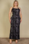 Plus Size Tie Dye Printed Cami Bodycon Maxi Dress (CAPELLA)