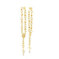 Bead Link Cross Charm Dangle Earrings-0