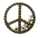 Peace in Abundance Pendant. Black Diamond Peace Symbol with Overflowing Diamond Dots . 18K gold