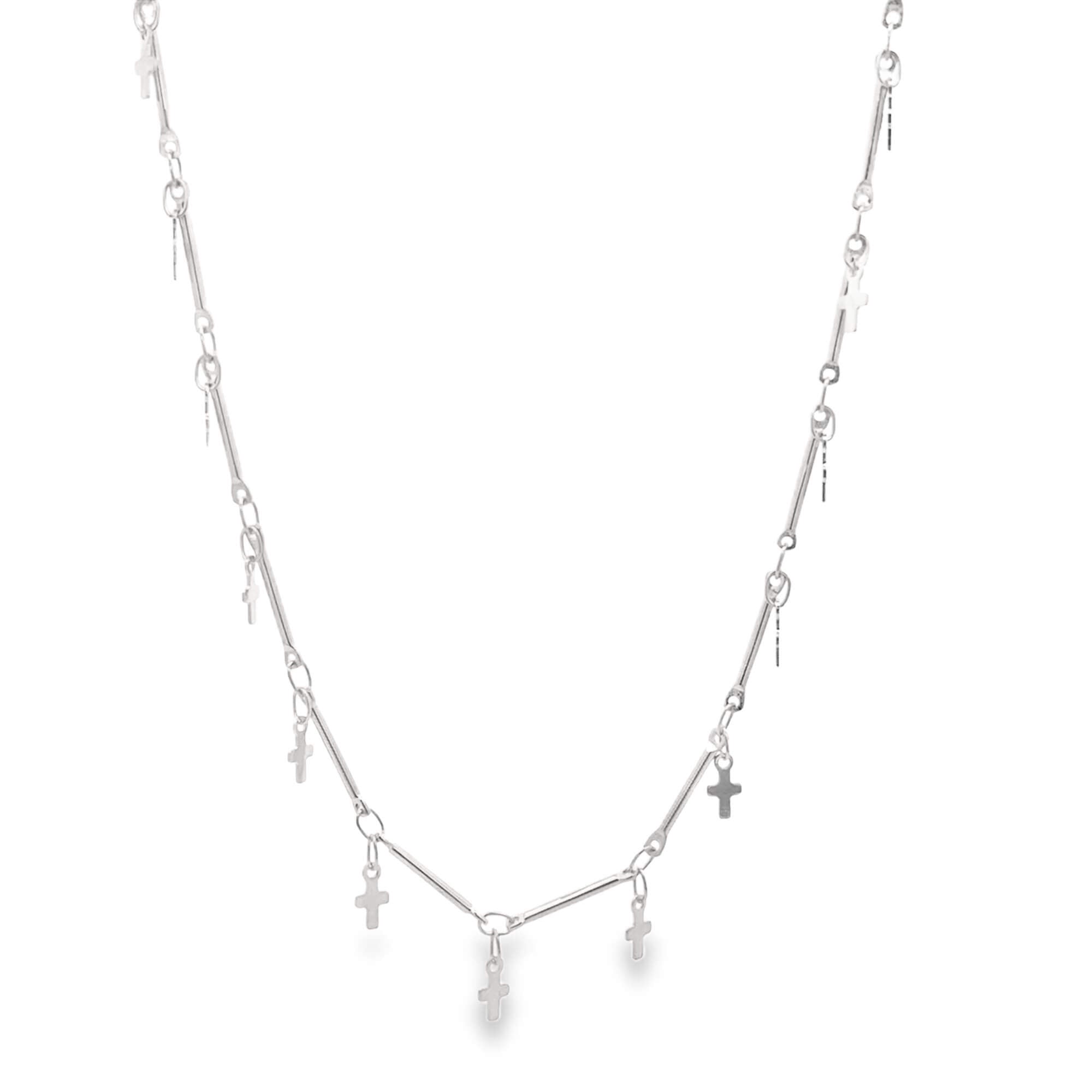 Bar Link Tiny Dangle Cross Charm Bracelet (H260A/E280/I352A)-3