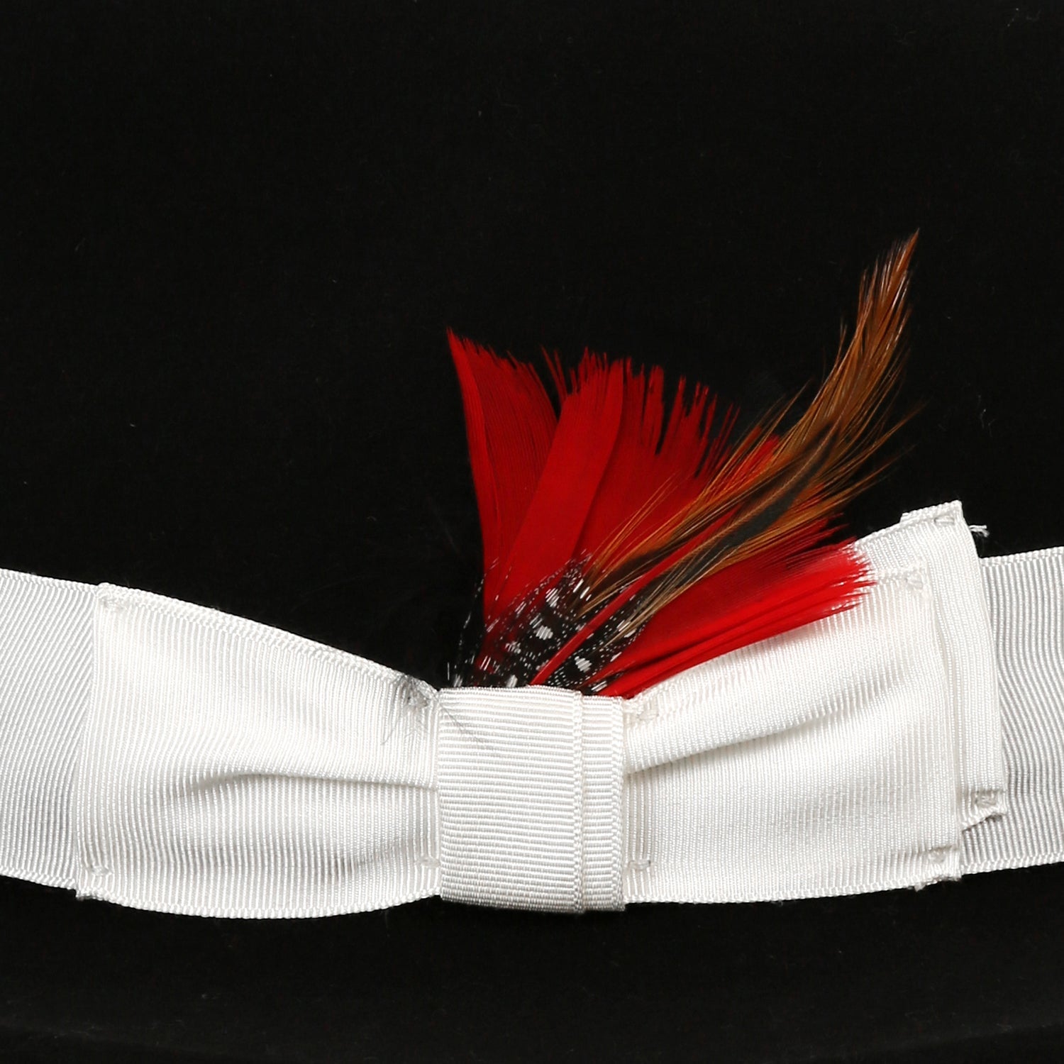Crushable Black/White 100% Australian Wool Fedora Hat