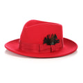 Crushable Red 100% Australian Wool Fedora Hat