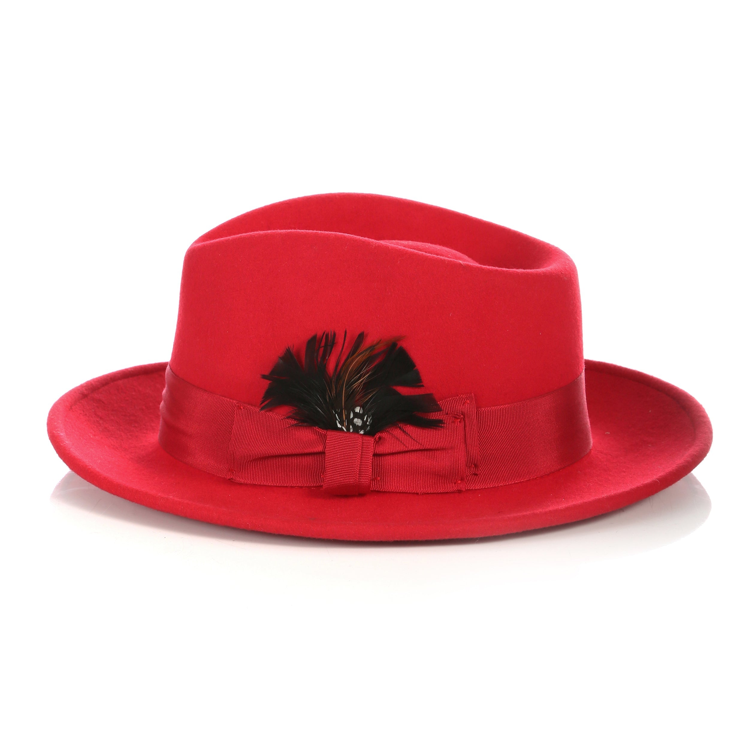 Crushable Red 100% Australian Wool Fedora Hat