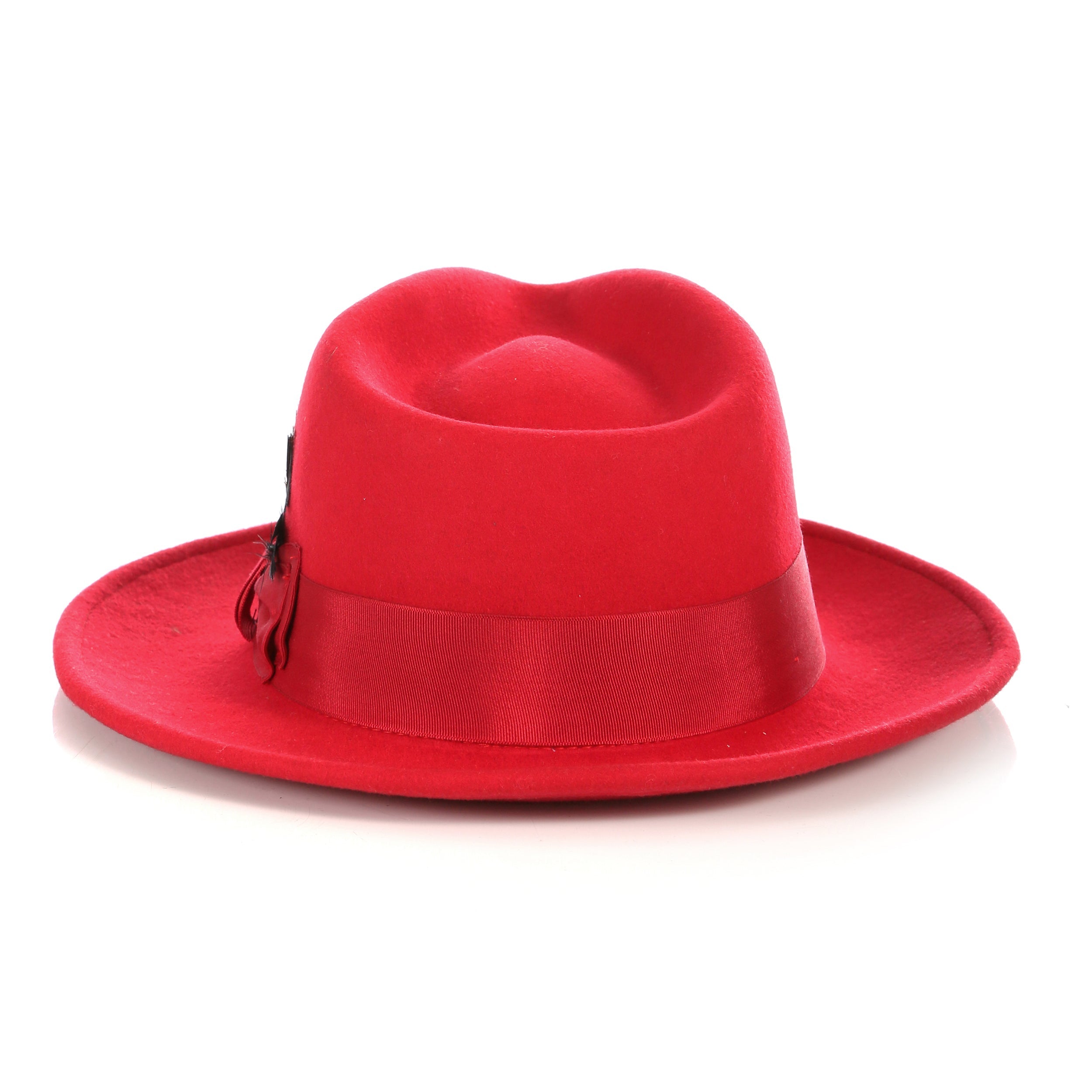 Crushable Red 100% Australian Wool Fedora Hat
