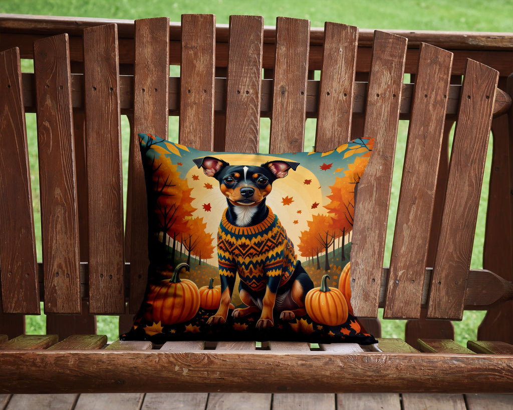Miniature Pinscher Fall Throw Pillow