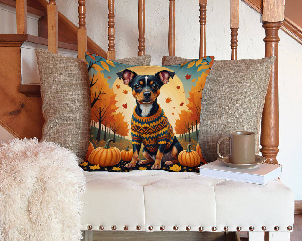 Miniature Pinscher Fall Throw Pillow