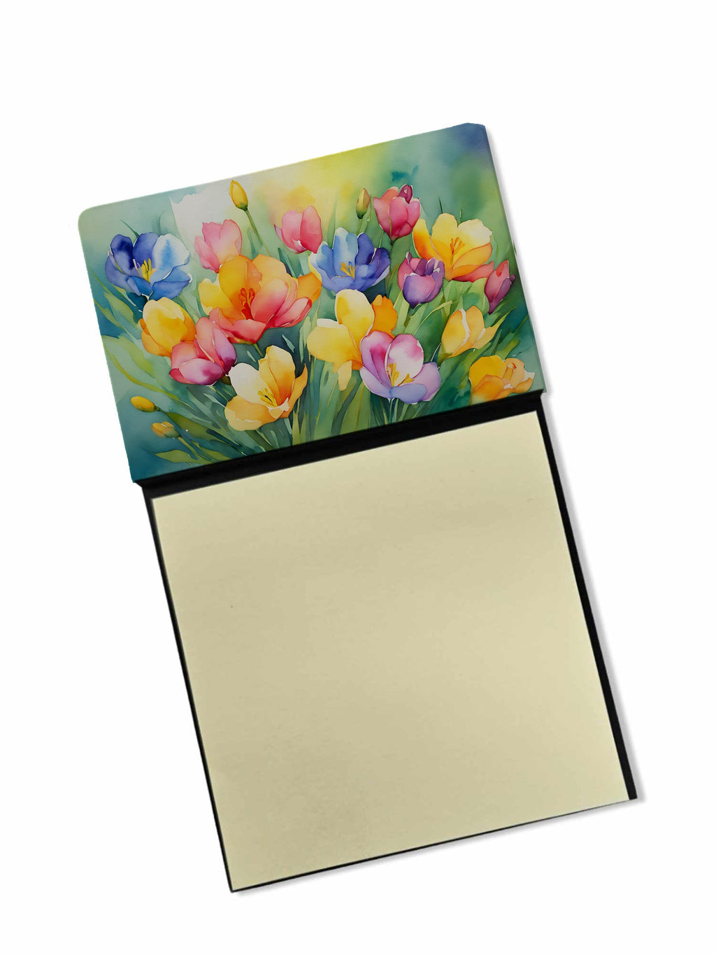 Freesias in Watercolor Sticky Note Holder