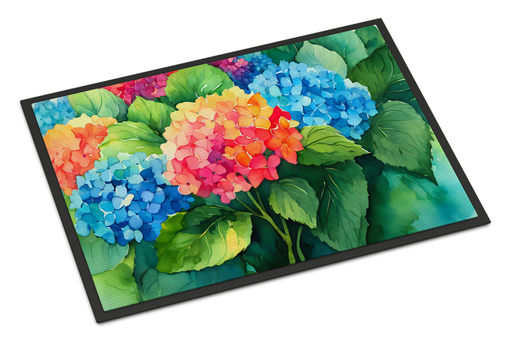 Hydrangeas in Watercolor Doormat
