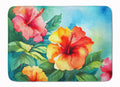 Hawaii Hawaiian Hibiscus in Watercolor Memory Foam Kitchen Mat